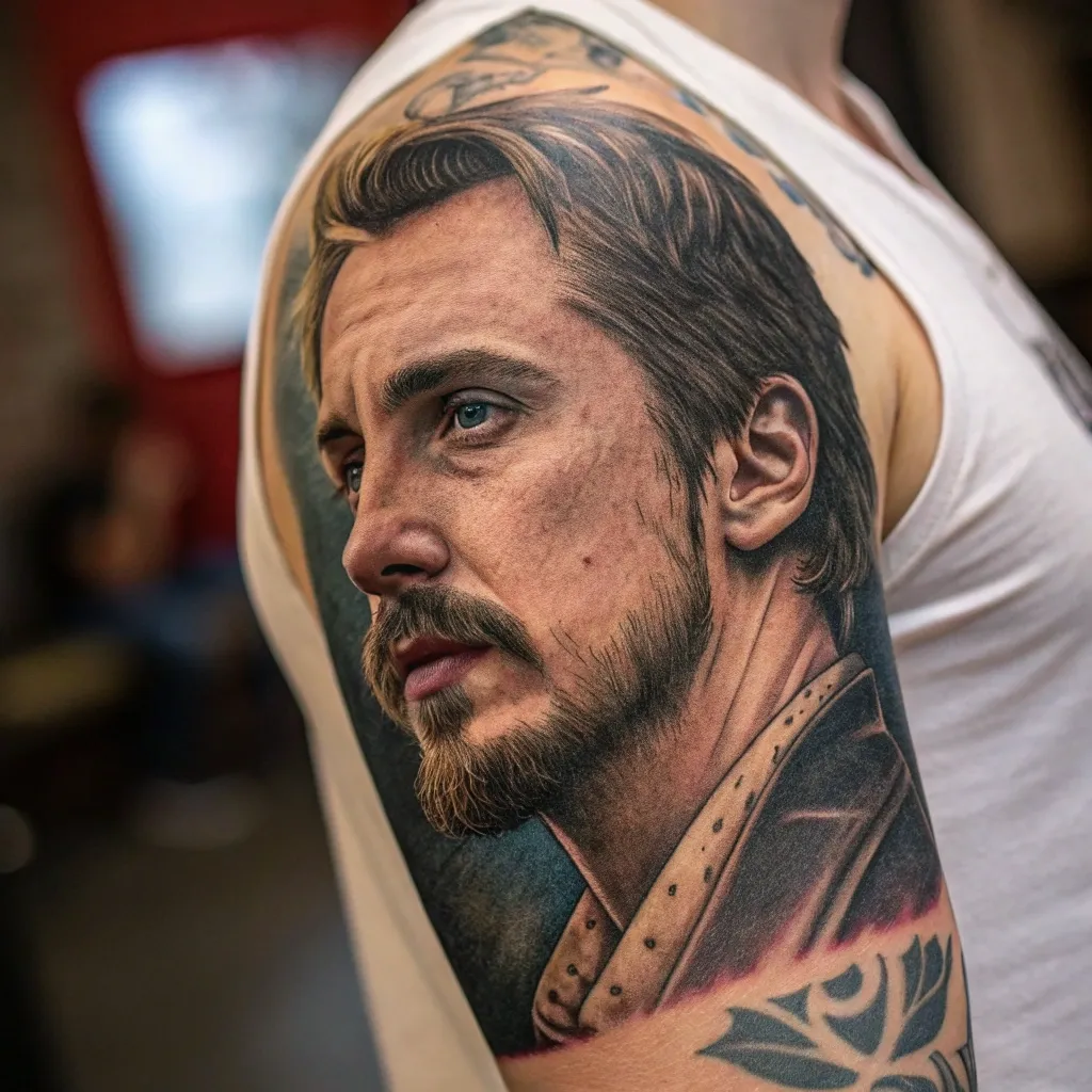 Realistic portrait tattoo design