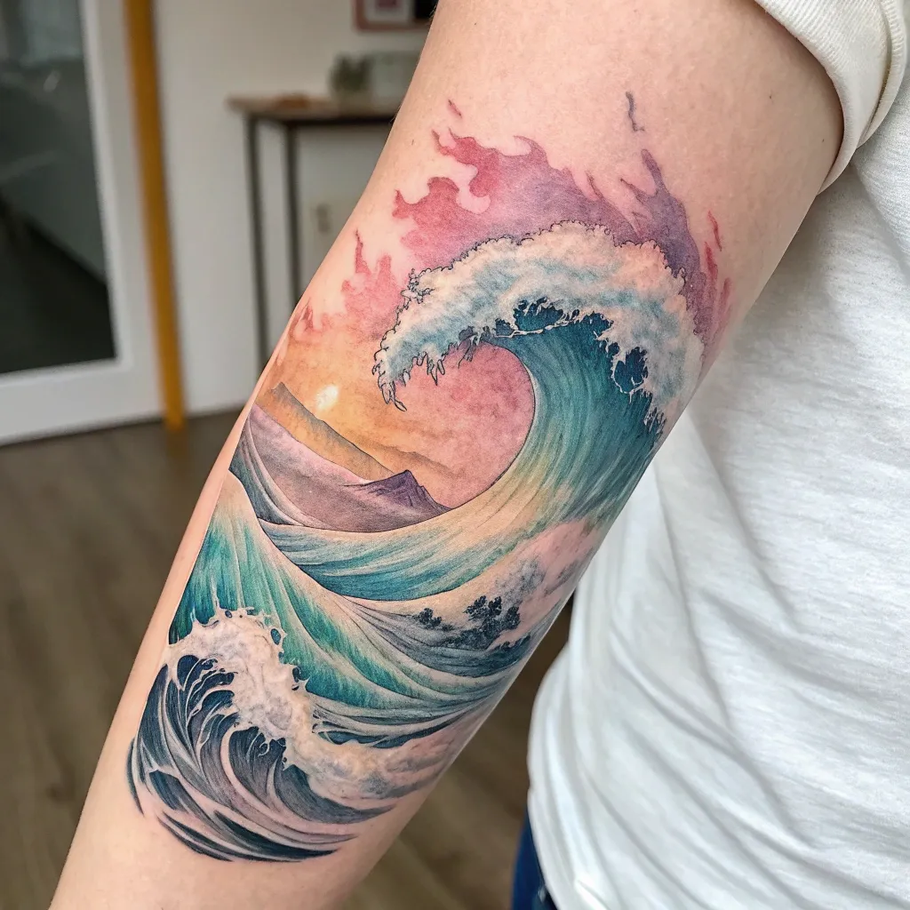 Creative watercolor tattoo design